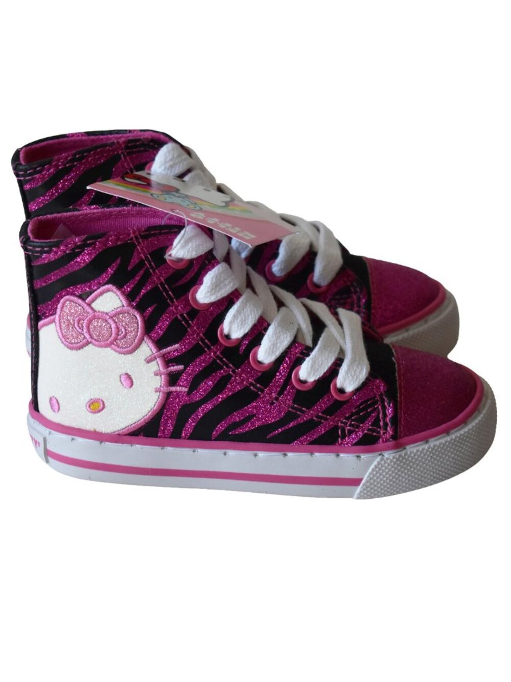 Hello Kitty Toddler’s Sneakers Lil Zola Shoes Animal Print Glitter Size 7M NEW - Picture 7 of 8